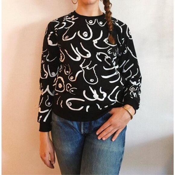 Gravel & Gold Boobs Sweatshirt - Picture 1 of 6